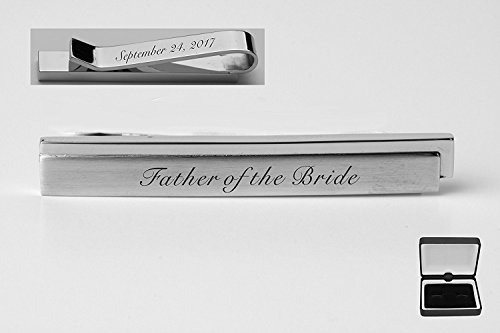 personalized silver tie clip engraved free - ships from usa