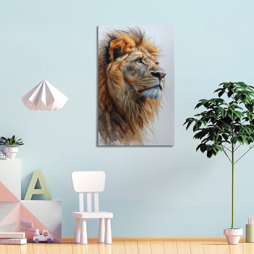 Décoration murale moderne lion au dessin main premium