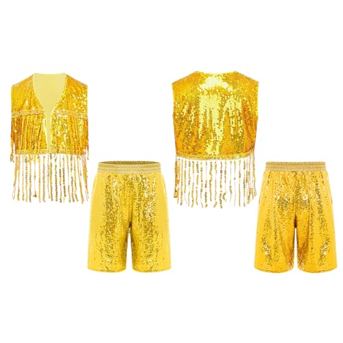 Ensemble short danse jazz filles or vêtements de ballet 5-6 ans - 3