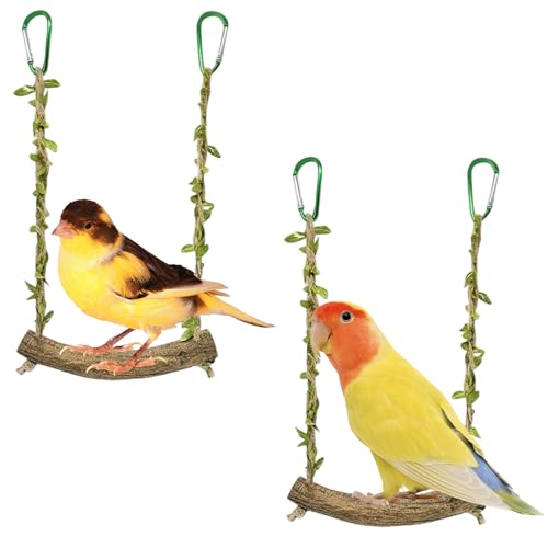 wlsvega 2 Pièces Perchoir Perroquet - BalançOire pour Oiseaux - Jouet Perruche - Accessoires pour Cage à Oiseaux, AdaptéS à Tous LesOiseaux de Petite et Moyenne...