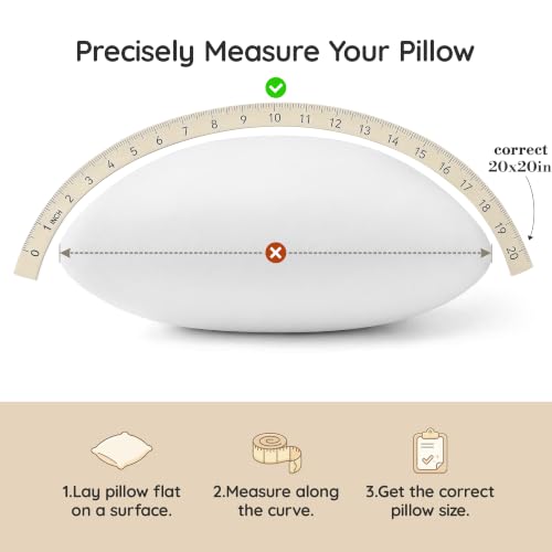 Image of AM AEROMAX 20x20 Memory Foam Throw Pillow Inserts, 2 Pack, Square, White