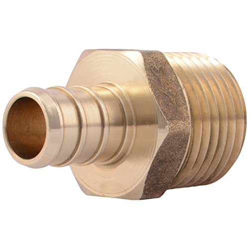 Image of SharkBite 1 /2 Inch Crimp MNPT Male Adapter, Brass Plumbing Fitting, PEX Pipe, Copper, UC120LFA