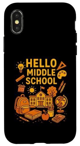 Retour à l'école Hello Middle School Cute Women First Day Coque pour iPhone X/XS