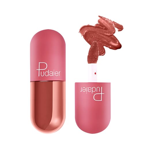 Image of Multibrite Mini Capsule Lip Glaze Women Matte Liquid Lip Gloss Beauty Glaze Waterproof Long-Lasting Non-Stick Smooth Lipstick (Brown 906)