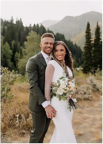 Men's 3 Piece Suit Set Slim Fit One Button Slim Fit Groomsmen Suits Jacket Vest & Pants for Party Wedding Prom2