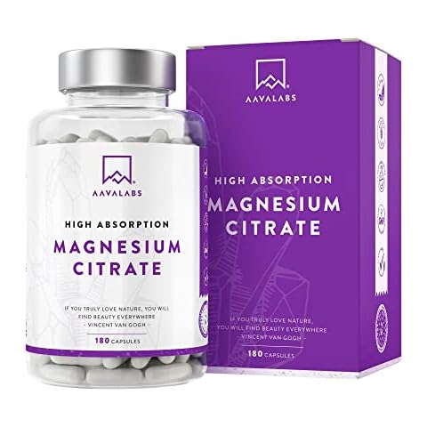 High Absorption Magnesium Citrate Supplements - [ 357 mg ] - Vegan Magnesium Capsules - High Dose of Elemental Magnesium - 180 Magnesium Citrate Capsules - Pure and GMO Free - 2 Month Supply Cover