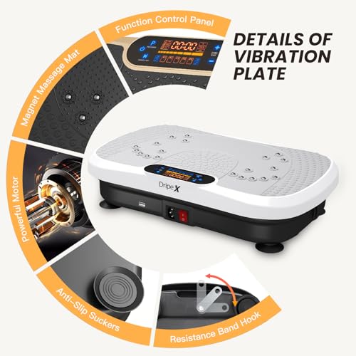 Dripex Vibrationsplatte 150 kg – 3D Trainingsgerät mit 99 Vibrationsstufen