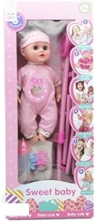 دمية طفلة لطيفة مع أرجوحة ومجموعة عناية