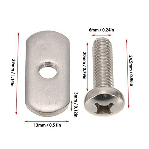 T TOOYFUL 4 Pezzi Viti per Kayak Dadi per binari