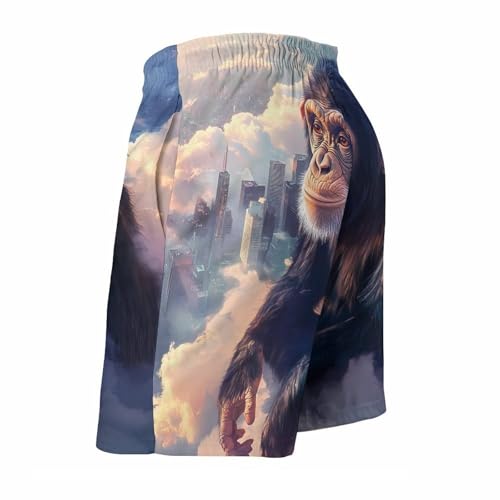 New York City-chimpanzee Mens Swim Trunks Quick Dry Board Shorts Beach Swimwear Bathing Suits4