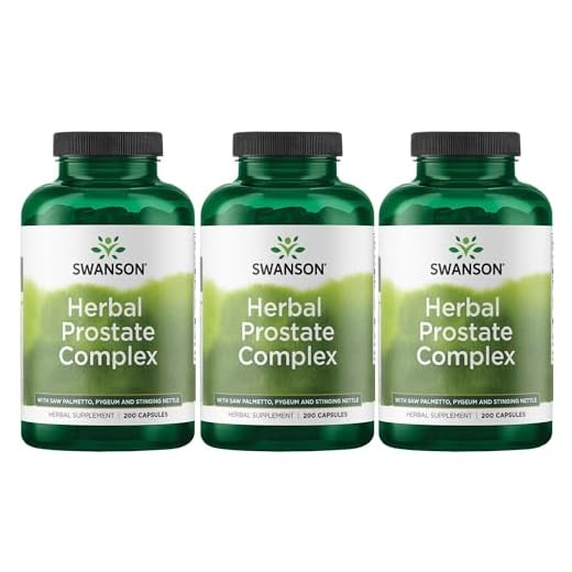 Swanson Herbal Prostate Complex - Men's Supplement - Features Pygeum, Saw Palmetto '&' Stinging Nettle - (200 Capsules) 3 Pack