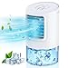 Climatiseur Mobile, 3 en 1 Refroidisseur d'Air, Ventilateur, Humidificateur, Climatiseur Portable avec 400ML Réservoir d'eau, 3 Vitesses, Minuterie 2/4 H,Climatiseur Personnel avec Veilleuses Colorées