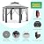 Klysiora 13'x13' Pop Up Gazebo Hexagonal Outdoor Canopy Tent with Mosquito Netting Dual Vent Roof Awning Waterproof, UV Resistant Height Adjustable for Backyard, Patio, Deck, Lawn Parties - Gray
