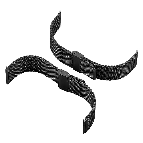 Image of ACM Watch Strap Steel Metal 20mm compatible with Compaq Q Watch Smartwatch Adjustable Belt Chain Band Black
