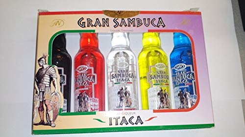 Cofre de minis Sambuca Itaca 5X40ml 38& Alchol