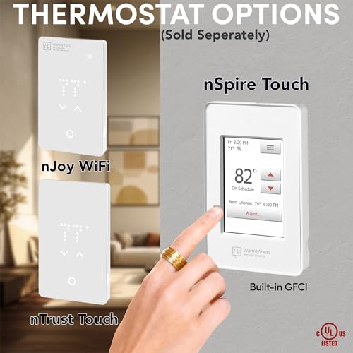 Electric Radiant Floor Heating for Carpet, Laminate and Floating Wood Floors - 9 sq.ft. Cut-and-Turn for Custom Fit – Ultra-Thin Heated Mat - WarmlyYours Environ 1.5 x 6 ft., 120V, 12 Watts/sq.ft.