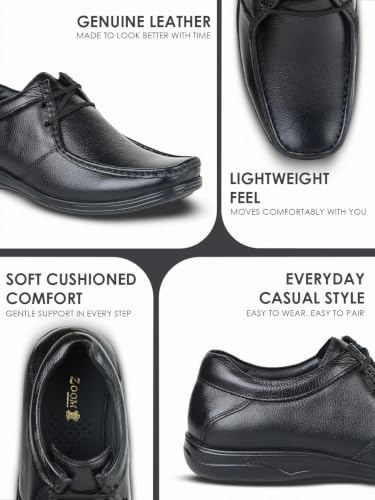 Image of Zoom Shoes ZA-3690 Men's Genuine Leather Derby Formal Shoes | Lightweight, Comfortable & Stylish Lace-Ups for Office, Business