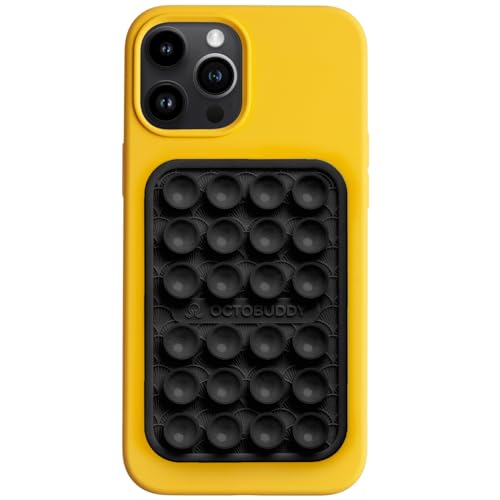 OCTOBUDDY Silicone Suction Phone Case Adhesive Mount Textured Collection - Hands-Free Grip with 24 Suction Cups for Videos & Selfies - Durable, Easy to Use - 2.6 x 3.9, ArtDeco - Darth Vader