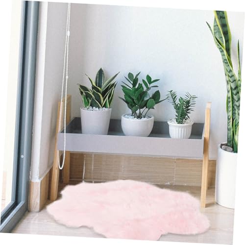 Tapis de lit fleurs peluche rose doux et confortable - 8