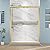 DELAVIN 56-60 in.W x 75 in.H Double Sliding Shower Door, Semi-Frameles Bypass Gold Shower Door with Easy Sliding Rollers, 1/4 in SGCC Clear Tempered Glass Shower Doors with Explosion-Proof Film