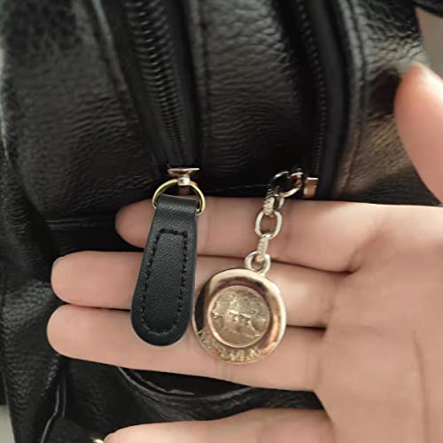 ITROLLE 2PCS Genuine Leather Zipper Pull - Black Pull Strap Cord Zip Pullers for Boot, Jacket, Bag, Purse - Durable Zipper Heads and Tag - Thumbnail 5