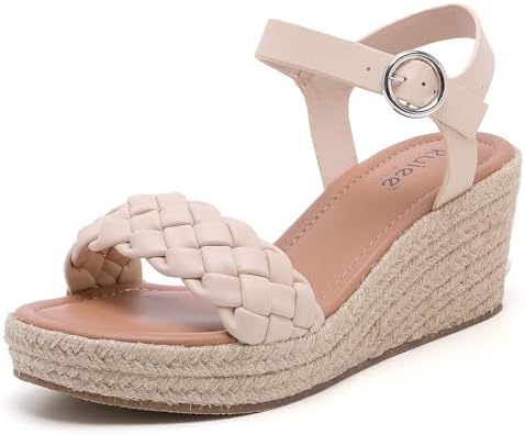 Ruiee Wide Width Wedges Sandals for Women, Summer Platform Espadr...