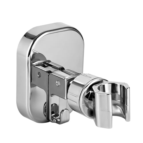Adjustable Shower Head Holder No Drill Suction Cup Bracket Chrome Polished Removable Mount for Bathroom