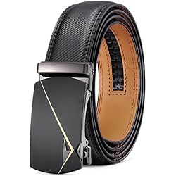 Amazon.com: SENDEFN Leather Belt for Men Automatic Ratchet Buckle