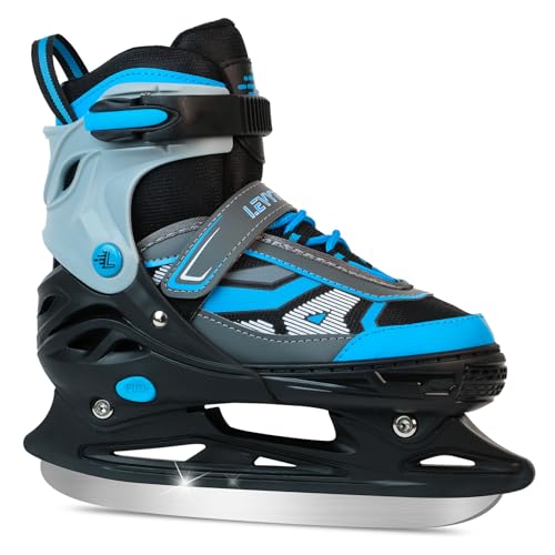 LEVYTEMP Adjustable ice Skates for Kids Boys Girls, 4 Size Triple Protection Beginner Figure Blades...