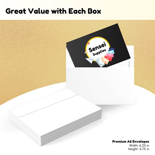 4X6 Envelopes A6 Envelopes 55Pk: Sensei Supplies Small White Envelopes 4X6 Easy Self Seal For Invitation Envelopes, Baby Shower Envelopes 4X6, Rsvps, Photos, Greeting Card Envelopes, 4X6 Cards & More #TOP5