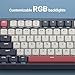 JamesDonkey J1 Low-Profile Wireless Mechanical Keyboard - QMK/VIA RGB Backlit, Hot-Swappable Red Switch, 2.4 GHz Bluetooth, PBT Keycaps, 75% Layout Mac/Win/Linux for Office/Gaming - Dark Blue
