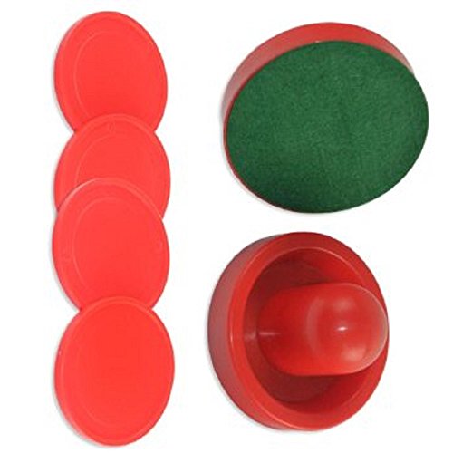 2 Air Hockey Pushers and 4 Round Pucks