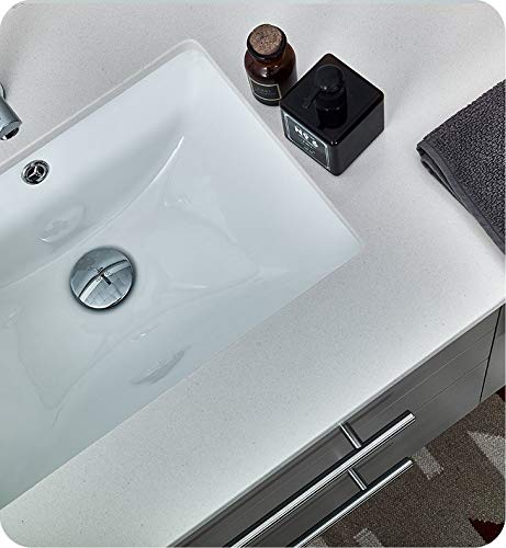 Fresca Lucera 72" Gray Wall Hung Modern Bathroom Cabinet W/Top & Double Undermount Sinks #TOP3
