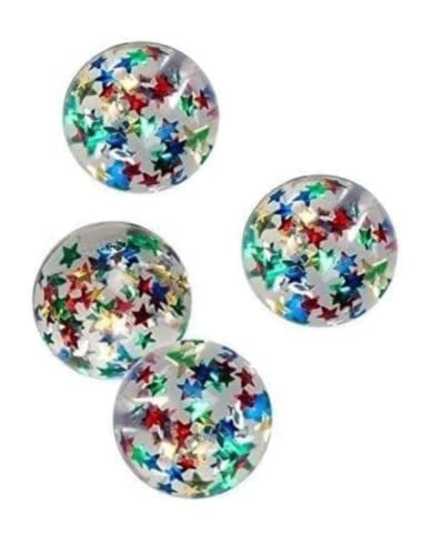 Flummi Stern 43mm 4 Stück, Flummy, Gummiball, Springbälle, Mitgebsel zum Kindergeburtstag,Spielen oder Verschenken, Gollnest