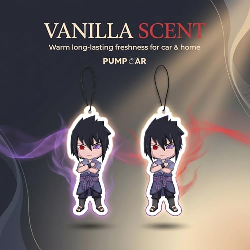 Image of PumpCar 2 pieces Uchiha Sasuke double-sided hanging Japanese anime vanilla car air freshener Cool anime hanging air fresheners for rearview mirror Car Interior Accessories Household gifts