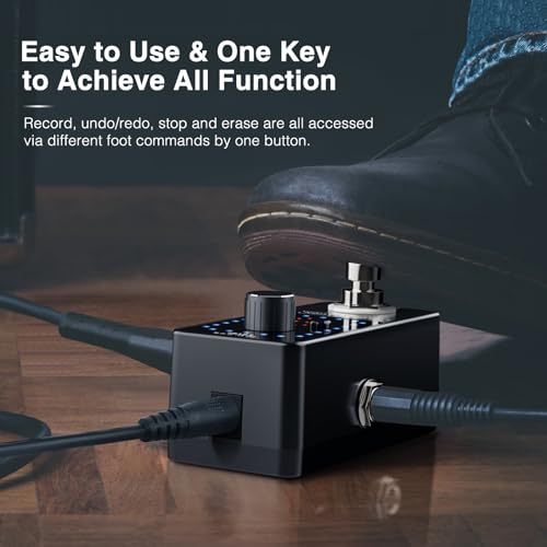 Image of LEKATO Looper Guitar Pedal Guitar Loop Pedal Tuner Pedal 9 Loops 40 Minutes Record Time Unlimited Overdubs for Electric Guitar Bass (Black)