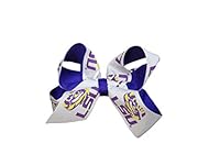 Algopix Similar Product 4 - LSU Tigers NCAA Two Tone Hair Bow with