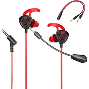 Gaming Headset with Microphone Wired Gaming Earbuds PC for Xbox One PS4 PS5 Nintendo Switch PlayStation 5 Games Mobile Phone,Detachable Earphones Noise Cancelling Gaming Headphones with Mic