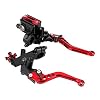 1 paire 7/8″(22mm) universel moto frein embrayage maître-cylindre réservoir leviers levier d’embrayage de frein(rouge)