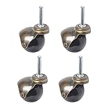 Aisaving Lenkrollen, drehbar, 360 Grad drehbare Kugelrollen, Oberplatte mit Kapuze, Möbelrolle, 4 Stück (Ball Caster with Grip Ring Stem, 2 (50mm))