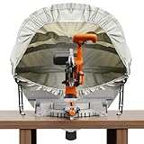Xikopus Miter Saw Collection Hood, Heavy-Duty Oxford Fabric Table Miter Saw Dust Solution, Foldable Dust Collector for Woodworking with Accessories and Storage Bag, Fits All Miter Saws, Silver