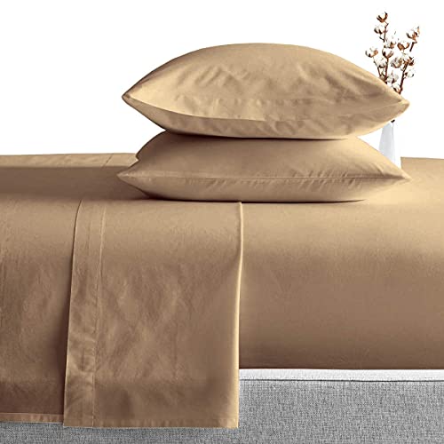 Image of BEVI - Home Premium Solid Plain Single Bedsheet with 1 Pillow Cover 300 TC Microfiber for Single Bed | Size (60 inch x 90 inch) Camlin