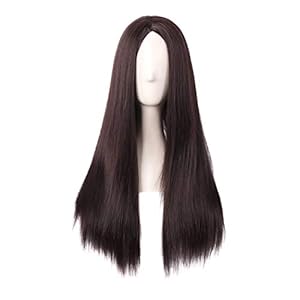 MapofBeauty 28 Inch/70cm Women Special Natural Long Straight Synthetic Wig (Dark Brown)