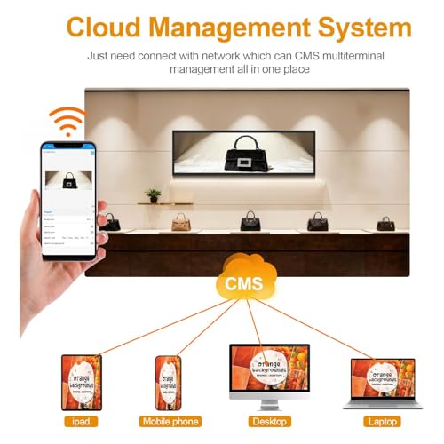 Image of 29 Inch Rectangle Digital Signage, 700nits High Brightness LCD Monitor Advertising Display,Indoor Digtal Signage, CMS /U-Disk Plug&Play, Smart Split Screen, 24 /7 Operation, HDMI /USB /WiFi /Android System