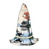 POEZJZW The Four Seasons Of Pattern Women'S Hooded Cloak Masquerade Cosplay Halloween Witch Cloak Christmas Party Robe Medium