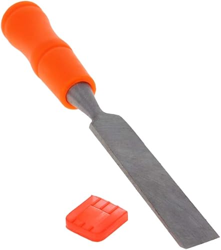 Miniatura 10 de Utoolmart Cincel de madera para carpintería 1.496 in de ancho cabeza de talla plana de acero de alto carbono y mango de PVC para carpintería