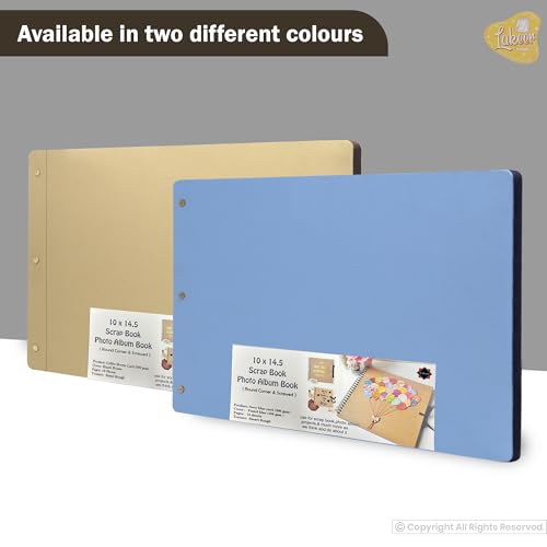 Image of Lakeer 14.5 x 10 Inch DIY Scrapbook-Photo Album | 15 Sheets + 3 Sheets Free (36 Pages)-300 GSM Thick | For Photo Album, DIY Craft, Scrapbooking Activity, Sketching (Coffee Brown)