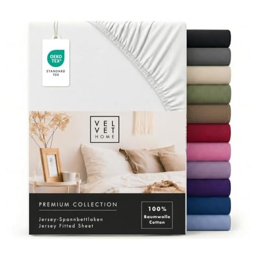 VelvetHome Spannbettlaken 180x200cm | 100% gekämmte Baumwolle 165gsm | Bettlaken 180x200 bis 25 cm Matratzenhöhe | Jersey | Premium Qualität | Schönen Farben | Weiß | 180 x 200 +30
