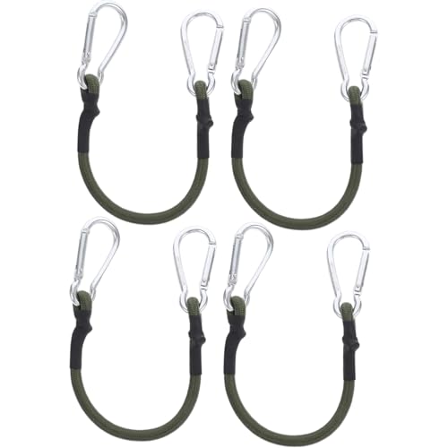 4 Pcs Bungee Cords with Carabiner Clips, Short Bungee Cords with Hooks, Bungee Cord, Heavy Duty Elastic Rope Cord Multi-purpose Elastic Bungee Straps for Secure Cargo, Motorcycle, Bicycle, Car