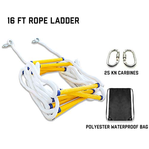 Emergency Fire Escape Rope Ladder 2 Story Homes 16 Feet Flame Resistant Fire